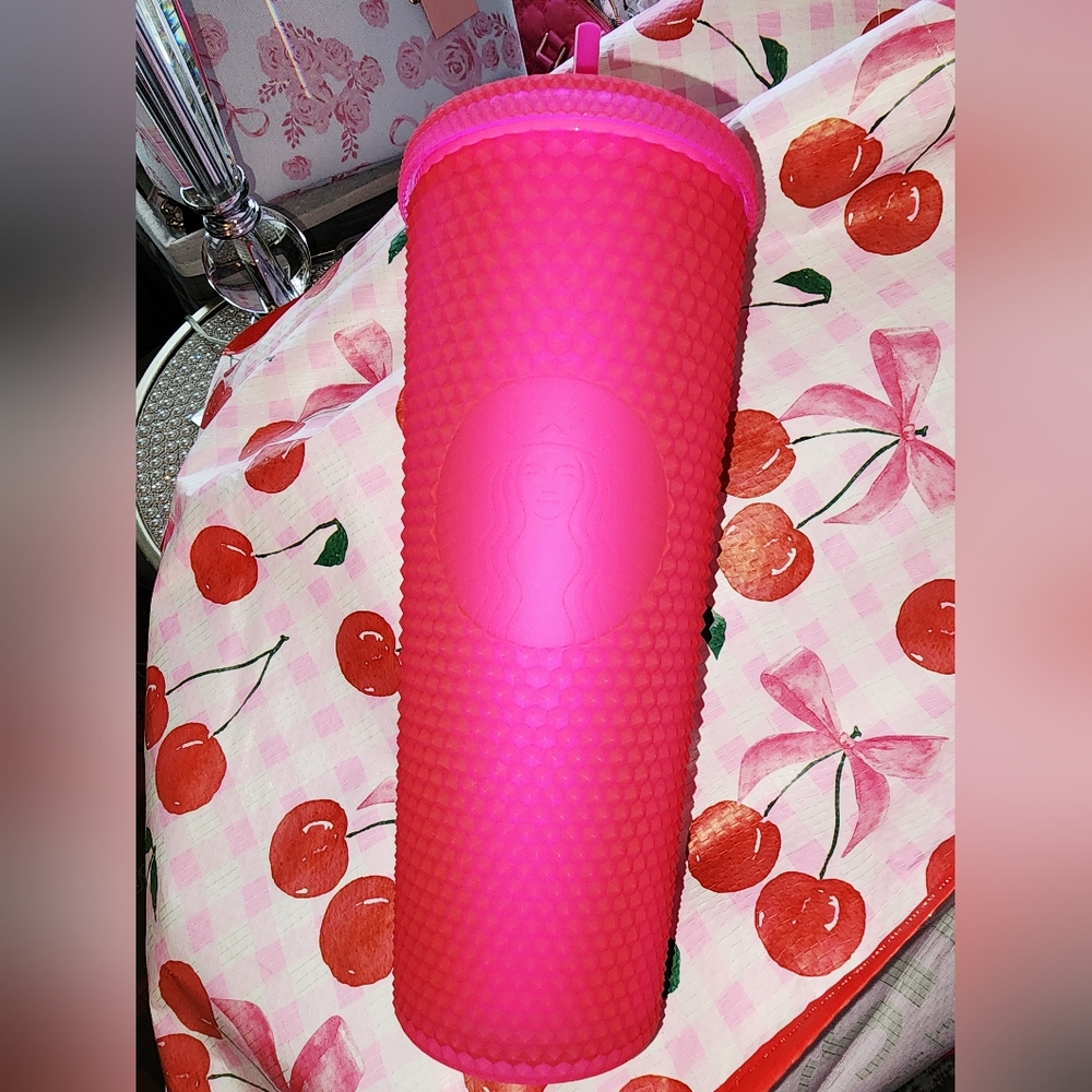 Pink Starbucks Studded Neon Tumbler